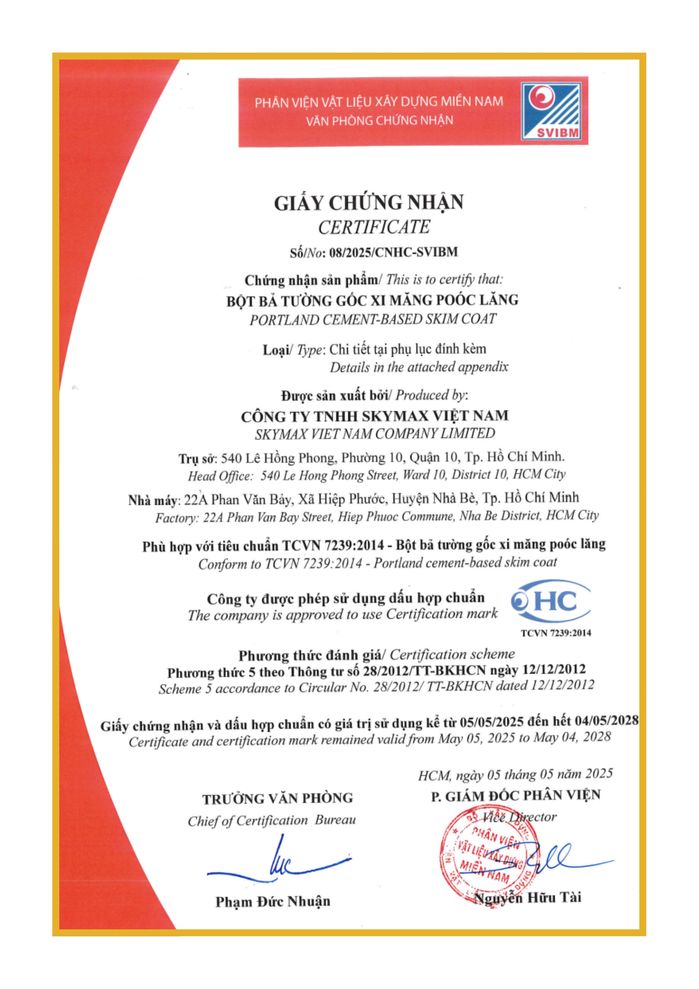 Chứng nhận SKYMAX 4