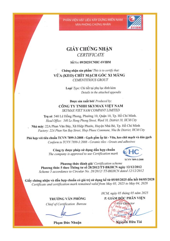 Chứng nhận SKYMAX 6