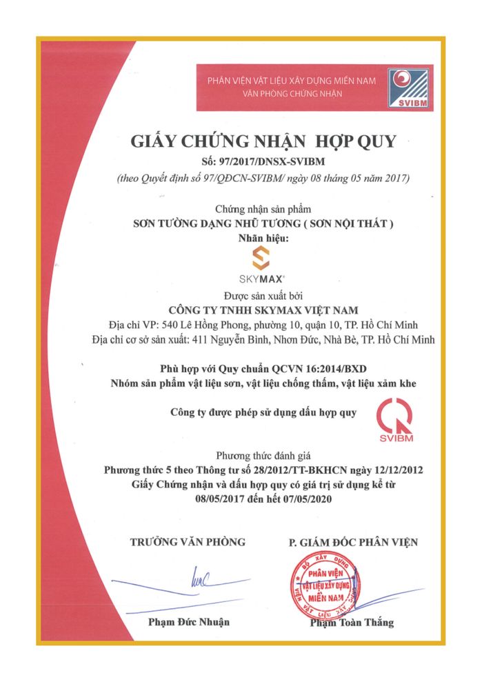 Chứng nhận SKYMAX 8